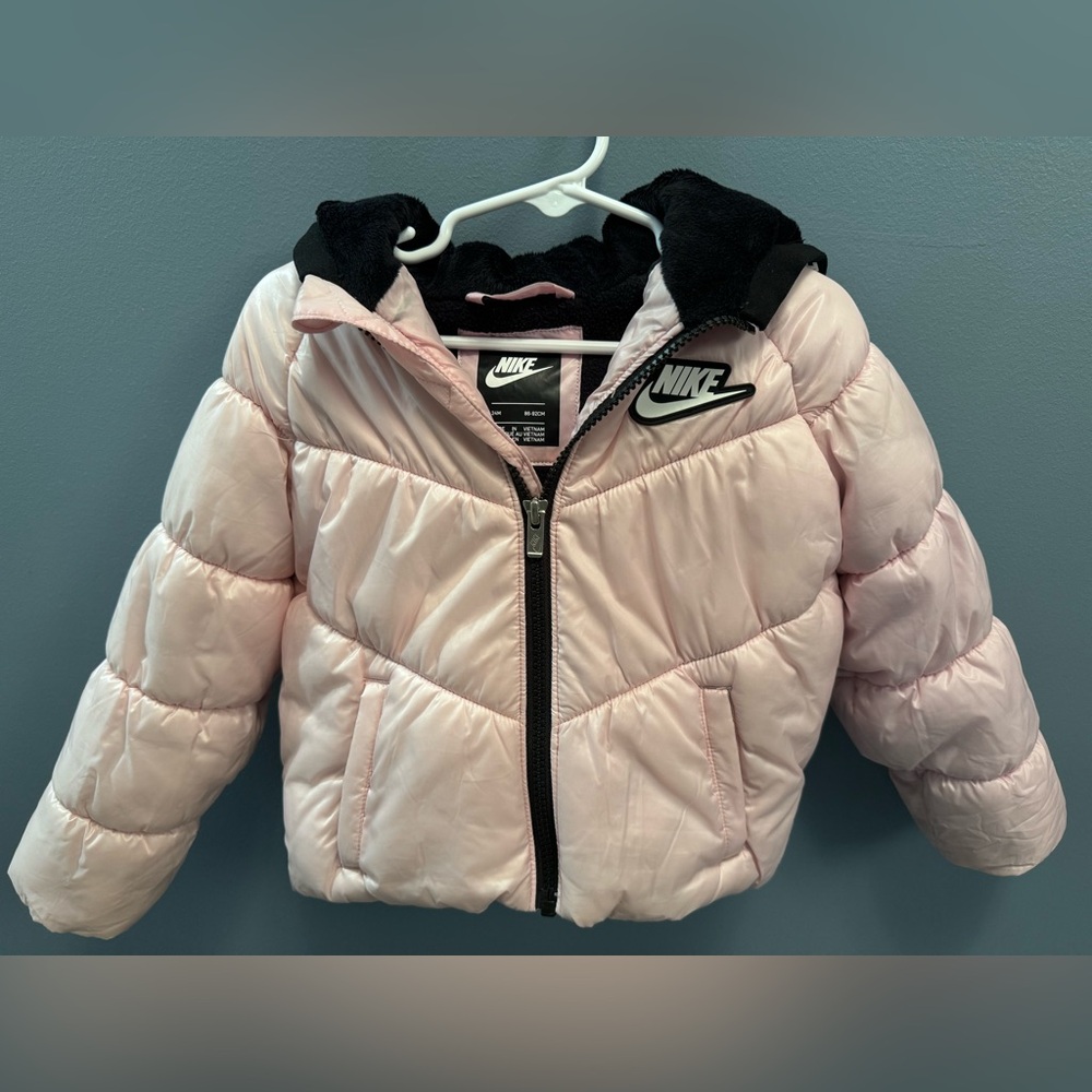Nike Toddler Pink Puffer Jacket, Size 24 Month
